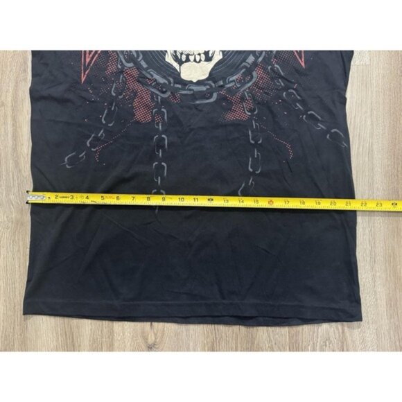 Y2K Tapout Skull Chains Logo Black T Shirt Size L - Picture 3 of 8